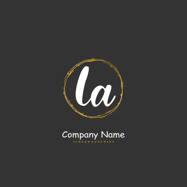 Inicial Caligrafia Design Logotipo Assinatura Com Círculo Logotipo Manuscrito Design —  Vetores de Stock