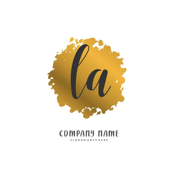 Inicial Caligrafía Firma Logotipo Diseño Con Círculo Logotipo Escrito Mano — Archivo Imágenes Vectoriales