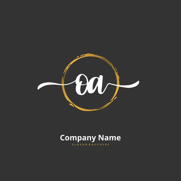 Początkowe Projekt Pisma Logo Podpisu Okręgiem Piękny Projekt Ręcznie Pisane — Wektor stockowy