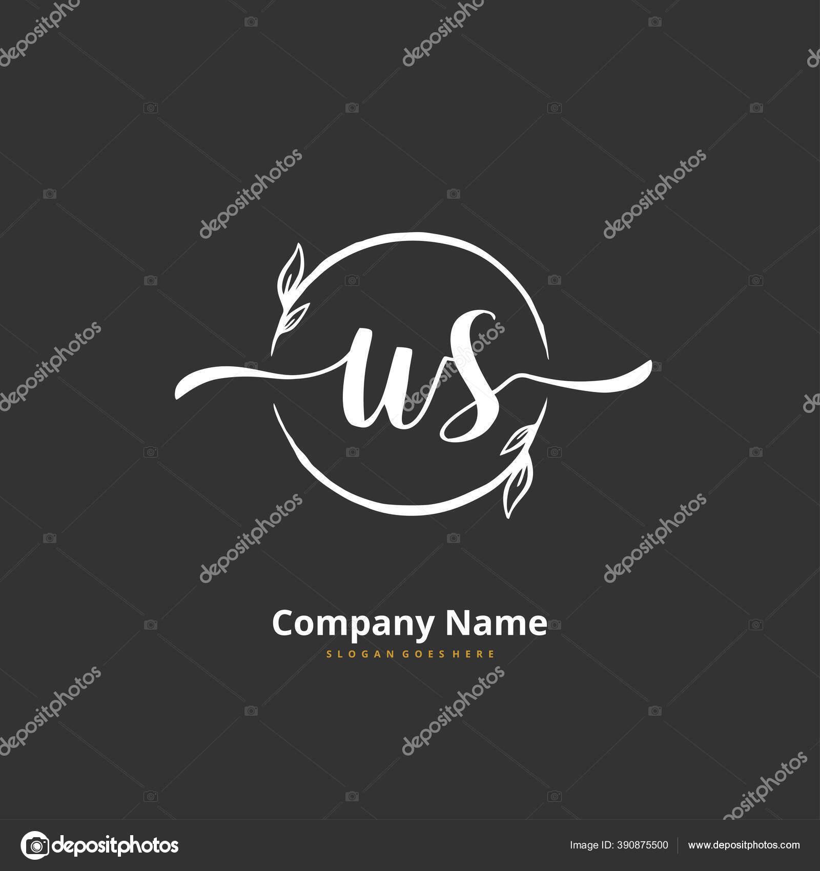 Couple Cursive Letters Initial Ws Signature Stock Vector (Royalty