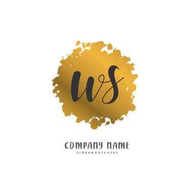 W S WS İlk el yazısı ve daireyle imzalı logo tasarımı. Moda, takım, düğün, lüks logo için güzel tasarım logosu.