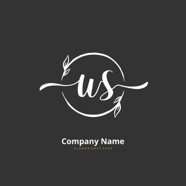 W S WS İlk el yazısı ve daireyle imzalı logo tasarımı. Moda, takım, düğün, lüks logo için güzel tasarım logosu.