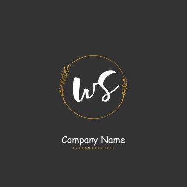 W S WS İlk el yazısı ve daireyle imzalı logo tasarımı. Moda, takım, düğün, lüks logo için güzel tasarım logosu.