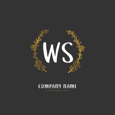W S WS İlk el yazısı ve daireyle imzalı logo tasarımı. Moda, takım, düğün, lüks logo için güzel tasarım logosu.