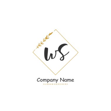 W S WS İlk el yazısı ve daireyle imzalı logo tasarımı. Moda, takım, düğün, lüks logo için güzel tasarım logosu.