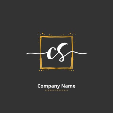 C S CS İlk el yazısı ve daireyle imzalı logo tasarımı. Moda, takım, düğün, lüks logo için güzel tasarım logosu.