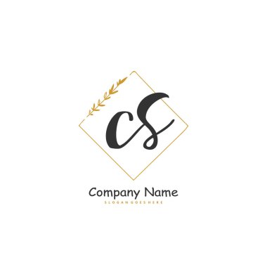 C S CS İlk el yazısı ve daireyle imzalı logo tasarımı. Moda, takım, düğün, lüks logo için güzel tasarım logosu.
