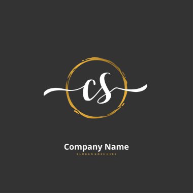 C S CS İlk el yazısı ve daireyle imzalı logo tasarımı. Moda, takım, düğün, lüks logo için güzel tasarım logosu.