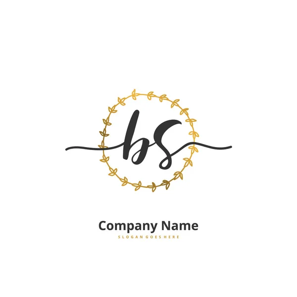 Iniziale Calligrafia Firma Logo Design Con Cerchio Bella Progettazione Logo — Vettoriale Stock