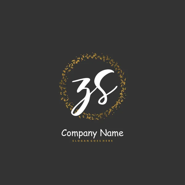 Iniziale Scrittura Mano Firma Logo Design Con Cerchio Bella Progettazione — Vettoriale Stock
