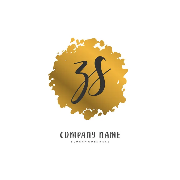 Iniziale Scrittura Mano Firma Logo Design Con Cerchio Bella Progettazione — Vettoriale Stock