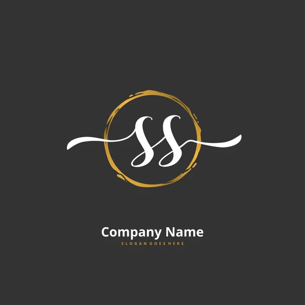 Initiale Handschrift Und Signatur Logodesign Mit Kreis Schöne Design Handgeschriebenen — Stockvektor