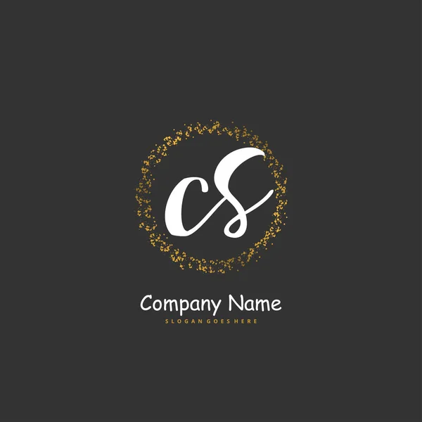 Iniziale Calligrafia Firma Logo Design Con Cerchio Bella Progettazione Logo — Vettoriale Stock