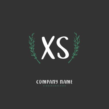 X S XS İlk el yazısı ve daireyle imzalı logo tasarımı. Moda, takım, düğün, lüks logo için güzel tasarım logosu.