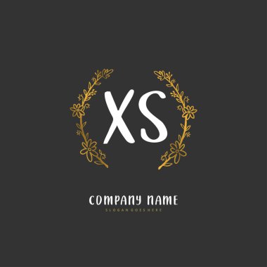X S XS İlk el yazısı ve daireyle imzalı logo tasarımı. Moda, takım, düğün, lüks logo için güzel tasarım logosu.