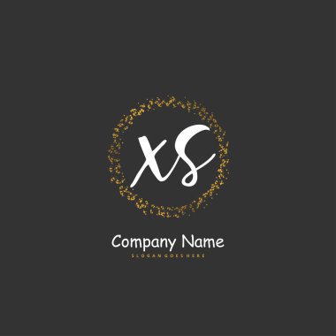 X S XS İlk el yazısı ve daireyle imzalı logo tasarımı. Moda, takım, düğün, lüks logo için güzel tasarım logosu.