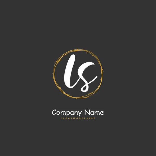 Diseño Inicial Del Logotipo Letra Firma Con Círculo Logotipo Escrito — Vector de stock