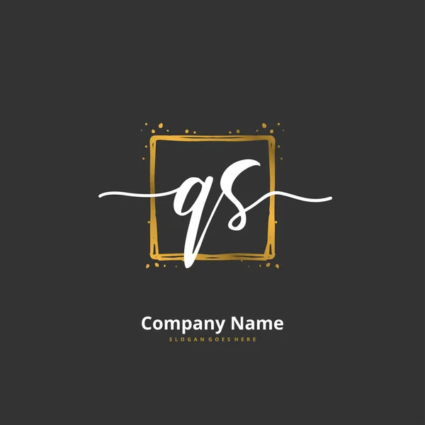 Diseño Inicial Del Logotipo Letra Firma Con Círculo Logotipo Escrito — Vector de stock