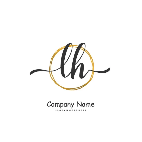 Iniziale Calligrafia Firma Logo Design Con Cerchio Bella Progettazione Logo — Vettoriale Stock