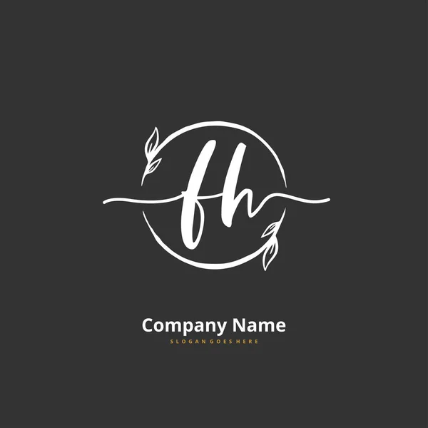 Iniziale Calligrafia Firma Logo Design Con Cerchio Bella Progettazione Logo — Vettoriale Stock