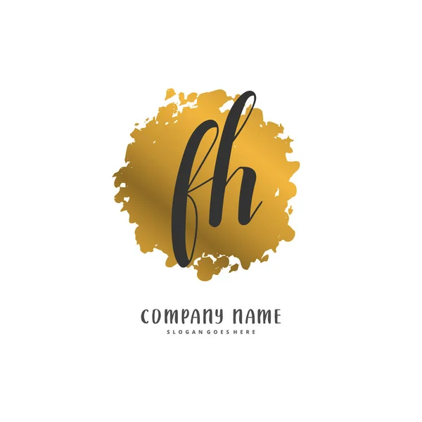 Diseño Logotipo Firma Escritura Inicial Con Círculo Logotipo Escrito Mano — Vector de stock