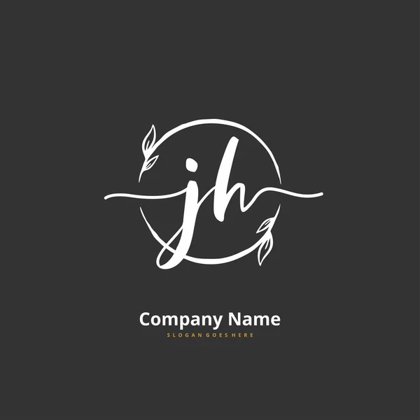 Iniziale Scrittura Mano Firma Logo Design Con Cerchio Bella Progettazione — Vettoriale Stock
