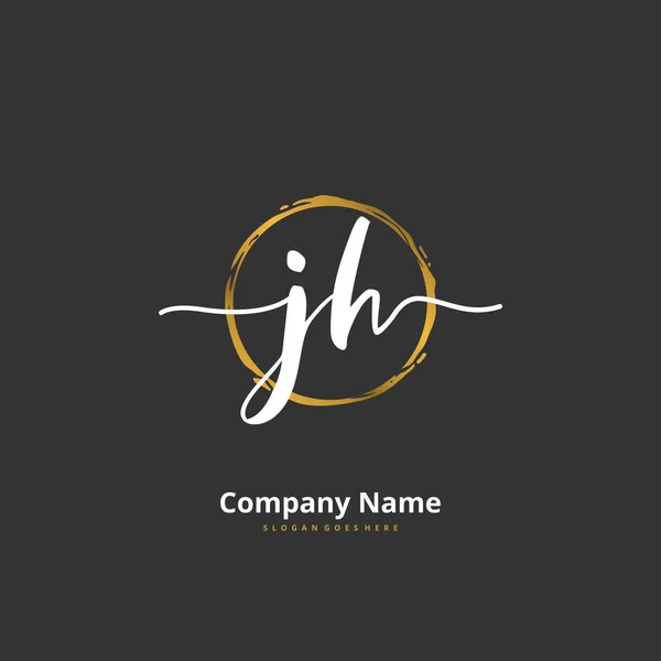 Initial Handwriting Signature Logo Design Circle Beautiful Design Handwritten Logo — Stock Vector