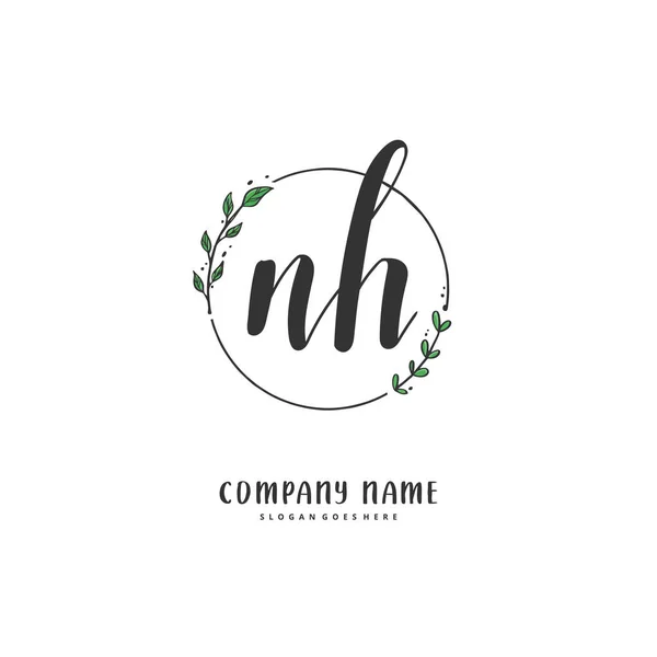 Initiële Handschrift Handtekening Logo Ontwerp Met Cirkel Mooi Design Handgeschreven — Stockvector