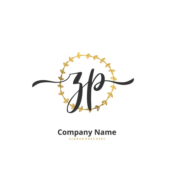 Initiële Handschrift Handtekening Logo Ontwerp Met Cirkel Mooi Design Handgeschreven — Stockvector