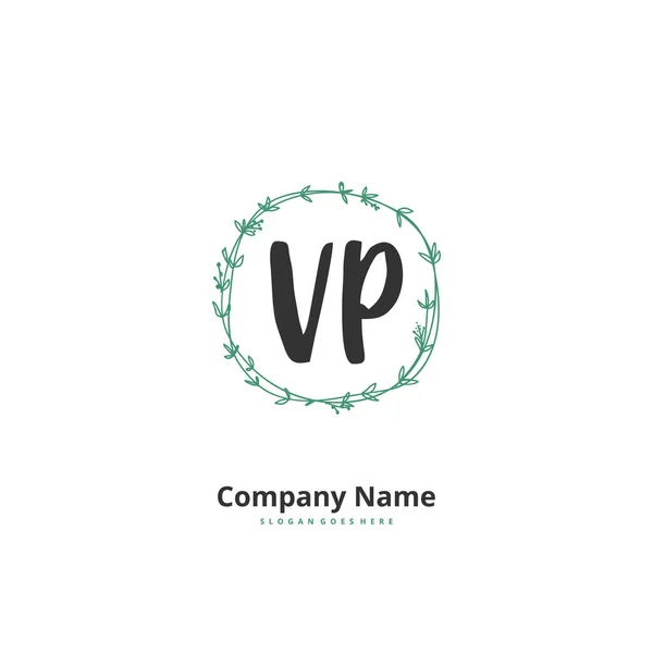 Iniziale Calligrafia Firma Logo Design Con Cerchio Bella Progettazione Logo — Vettoriale Stock