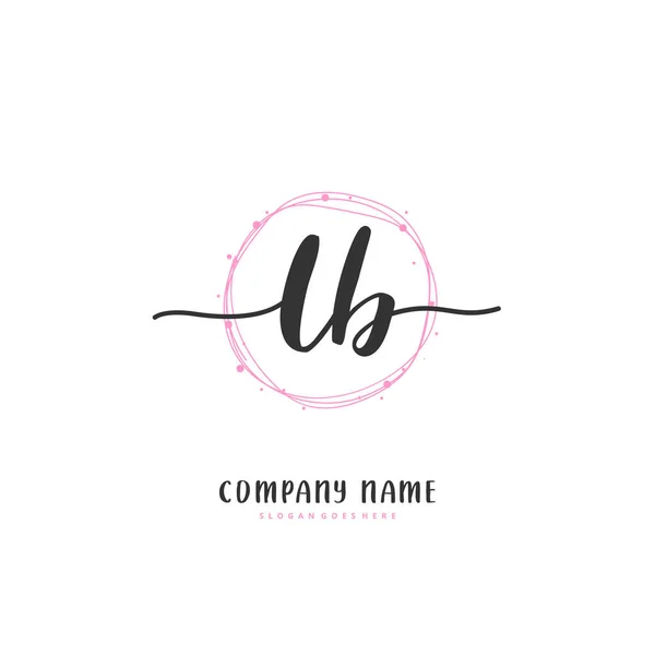 Iniziale Calligrafia Firma Logo Design Con Cerchio Bella Progettazione Logo — Vettoriale Stock