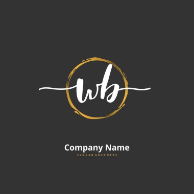 W B WB İlk el yazısı ve imzalı logo dizaynı. Moda, takım, düğün, lüks logo için güzel tasarım logosu.