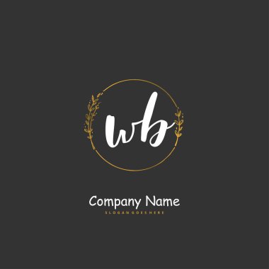 W B WB İlk el yazısı ve imzalı logo dizaynı. Moda, takım, düğün, lüks logo için güzel tasarım logosu.