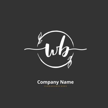 W B WB İlk el yazısı ve imzalı logo dizaynı. Moda, takım, düğün, lüks logo için güzel tasarım logosu.