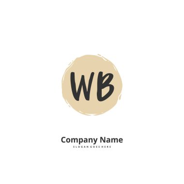 W B WB İlk el yazısı ve imzalı logo dizaynı. Moda, takım, düğün, lüks logo için güzel tasarım logosu.