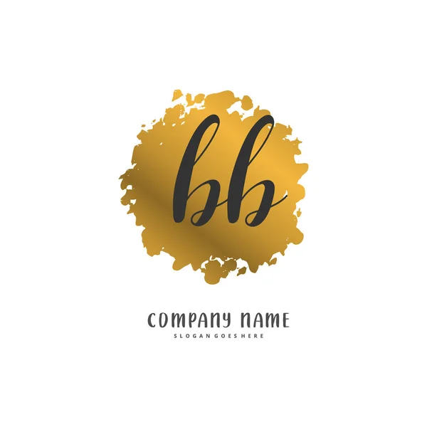 Projeto Inicial Caligrafia Logotipo Assinatura Com Círculo Logotipo Manuscrito Design — Vetor de Stock