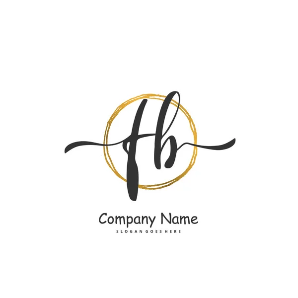 Diseño Logotipo Firma Escritura Inicial Con Círculo Logotipo Escrito Mano — Vector de stock