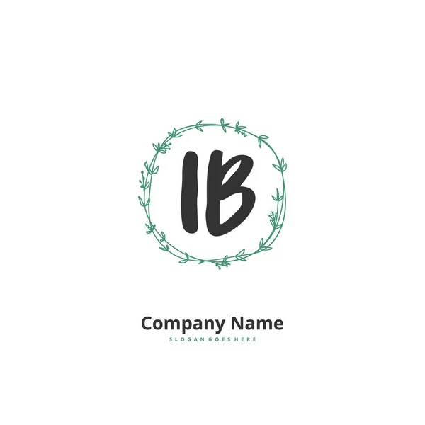 私はB Ib円で初期手書きと署名のロゴデザイン ファッション チーム 結婚式 高級ロゴのための美しいデザイン手書きのロゴ — ストックベクタ