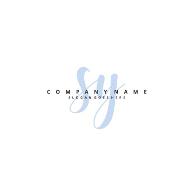 S Y SY İlk el yazısı ve daire şeklinde imzalı logo tasarımı. Moda, takım, düğün, lüks logo için güzel tasarım logosu.