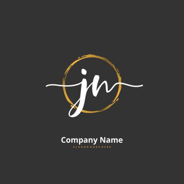 J N JN İlk el yazısı ve daireyle imzalı logo tasarımı. Moda, takım, düğün, lüks logo için güzel tasarım logosu.