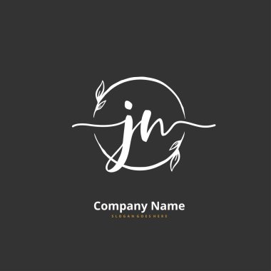 J N JN İlk el yazısı ve daireyle imzalı logo tasarımı. Moda, takım, düğün, lüks logo için güzel tasarım logosu.