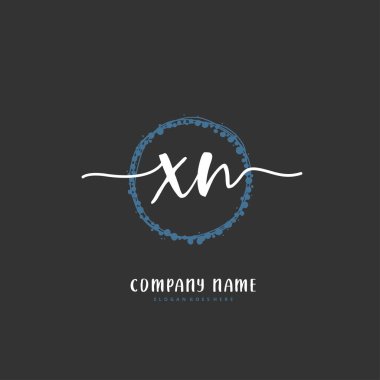 X N XN İlk el yazısı ve daireyle imzalı logo tasarımı. Moda, takım, düğün, lüks logo için güzel tasarım logosu.