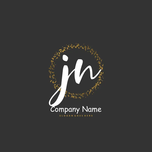 Initial Handwriting Signature Logo Design Circle Beautiful Design Handwritten Logo — Stock Vector