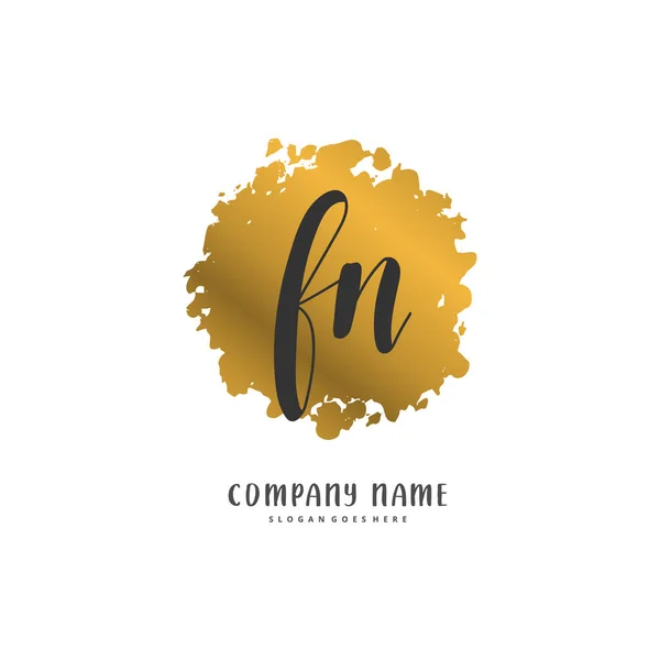 Diseño Logotipo Firma Escritura Inicial Con Círculo Logotipo Escrito Mano — Archivo Imágenes Vectoriales