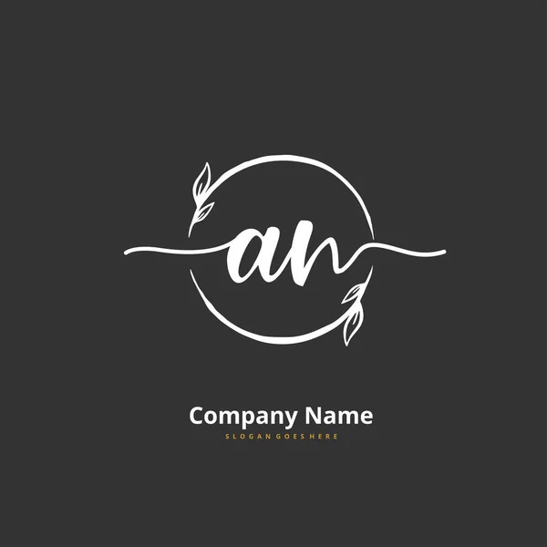 Een Initieel Handschrift Handtekening Logo Ontwerp Met Cirkel Mooi Design — Stockvector