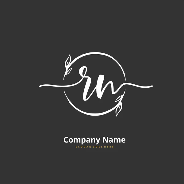 Iniziale Calligrafia Firma Logo Design Con Cerchio Bella Progettazione Logo — Vettoriale Stock