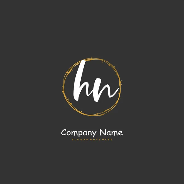 Initial Handwriting Signature Logo Design Circle Beautiful Design Handwritten Logo — Stock Vector