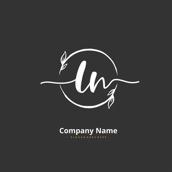 Wstępny Projekt Pisma Logo Podpisu Okręgiem Piękny Projekt Ręcznie Pisane — Wektor stockowy