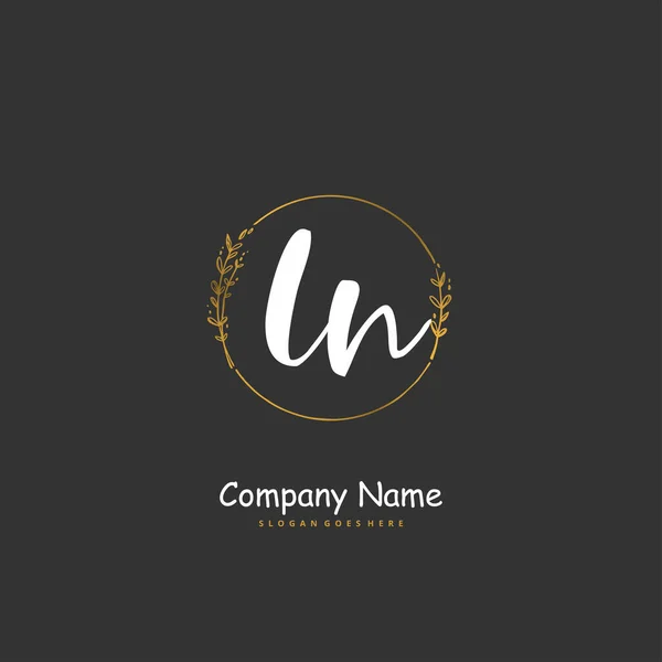 Iniziale Calligrafia Firma Logo Design Con Cerchio Bella Progettazione Logo — Vettoriale Stock