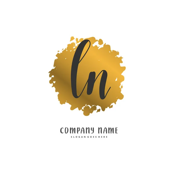 Projeto Inicial Caligrafia Logotipo Assinatura Com Círculo Logotipo Manuscrito Design —  Vetores de Stock